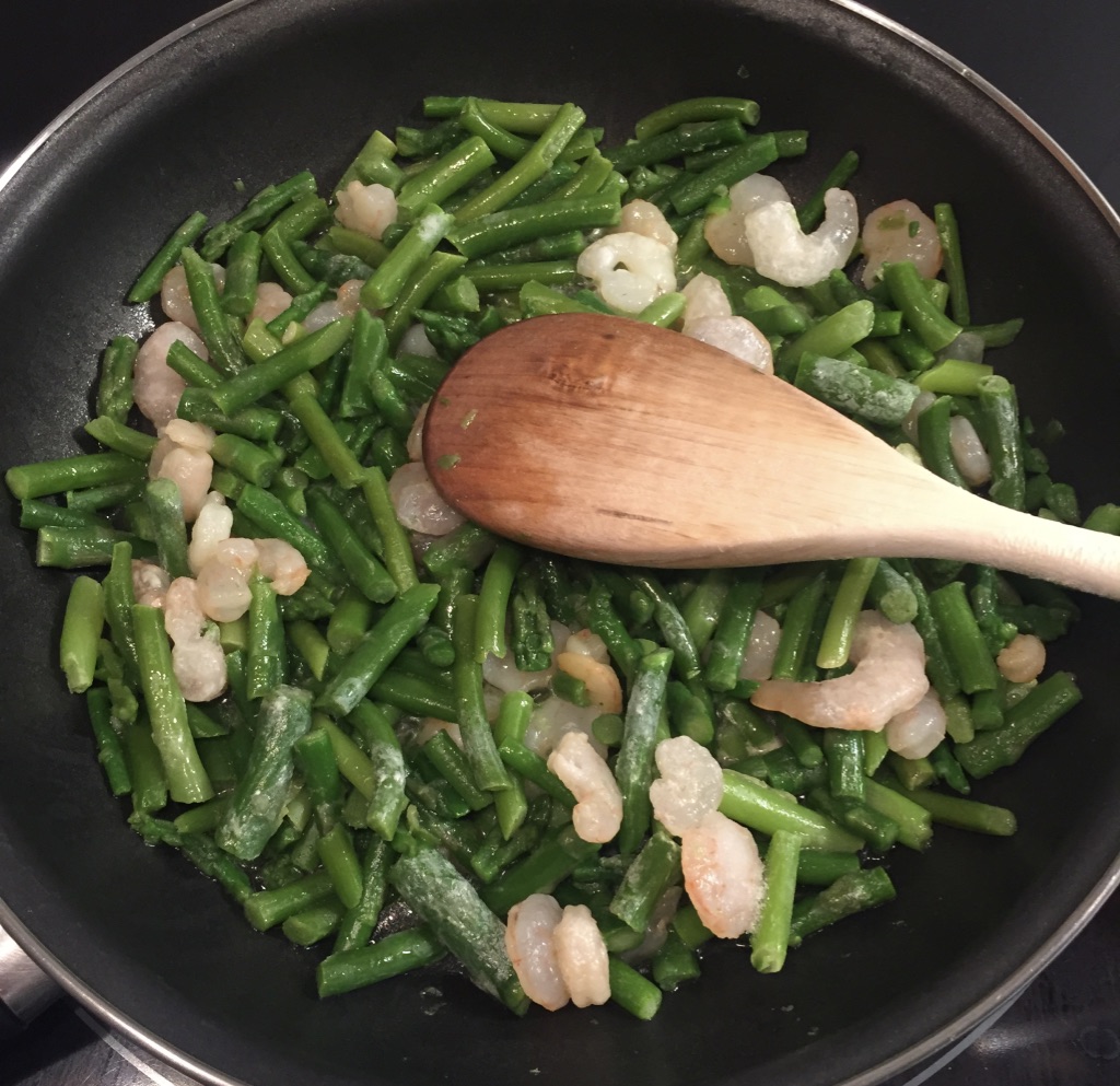 Salteado de ajetes con trigueros y gambas SOS Menú Recetas de platos