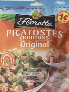 Picatostes tostados. Marca Florette.